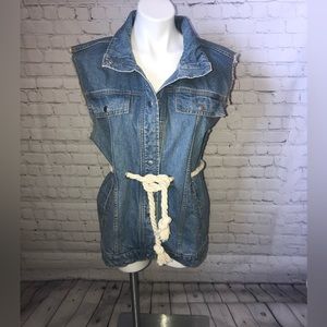 BDG rope belted denim vest